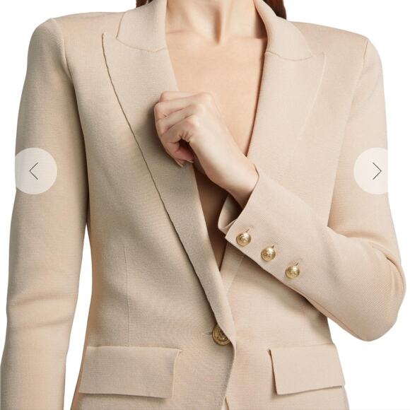 NWT$650 L'AGENCE Chamberlain Knit Blazer Jacket in Champagne Gold Sz Small - Picture 6 of 16